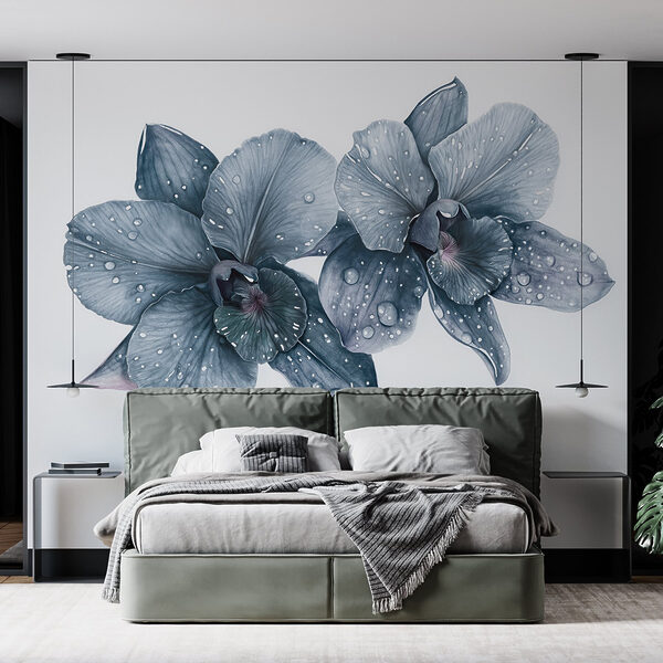 Delicate bloemen met dauwdruppels Delicate bloemen met dauwdruppels