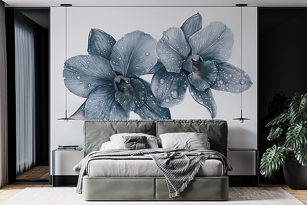 Delicate bloemen met dauwdruppels Delicate bloemen met dauwdruppels