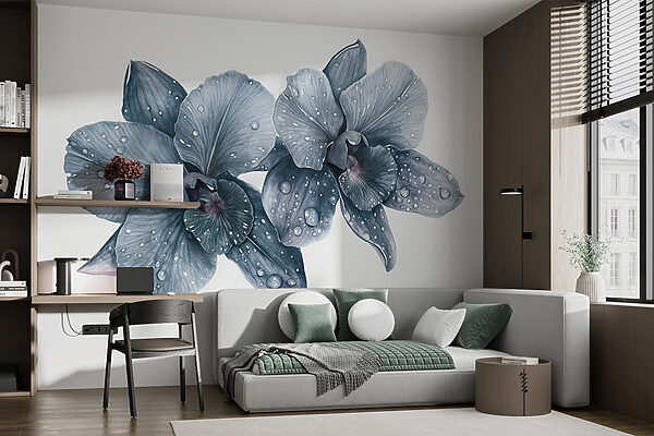 Delicate bloemen met dauwdruppels Delicate bloemen met dauwdruppels