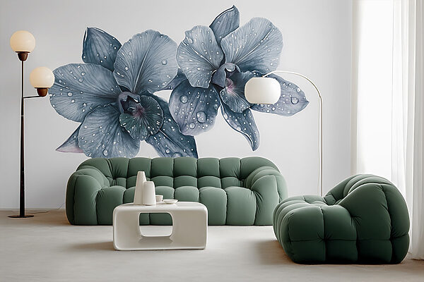 Delicate bloemen met dauwdruppels Delicate bloemen met dauwdruppels