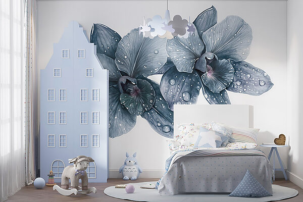 Delicate bloemen met dauwdruppels Delicate bloemen met dauwdruppels