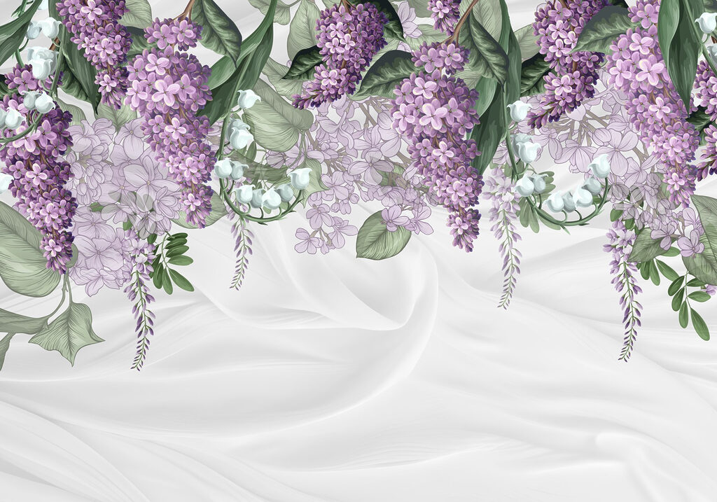 Lavendelbloemen op zachte stoffen achtergrond Lavendelbloemen op zachte stoffen achtergrond