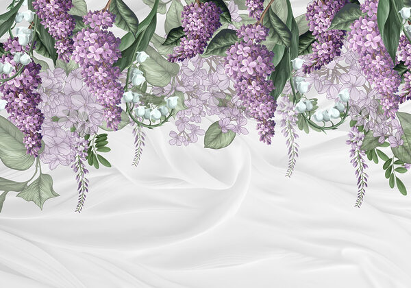 Lavendelbloemen op zachte stoffen achtergrond Lavendelbloemen op zachte stoffen achtergrond
