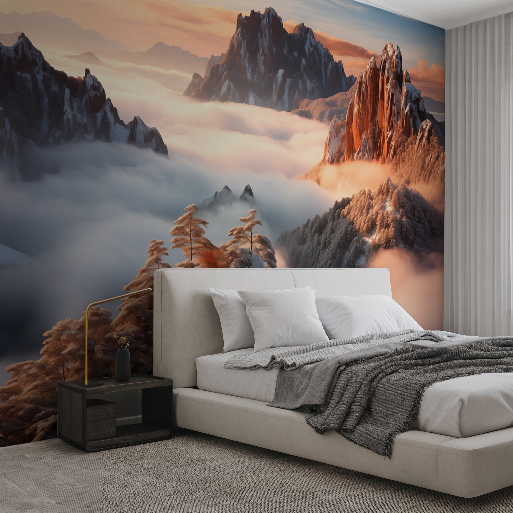 w08807pib1ms - Bergketen met sneeuw en wolken - tegory