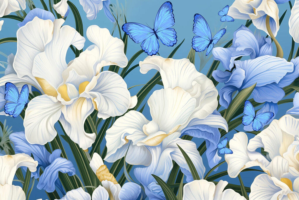 Prachtige bloemen en levendige vlinders. Prachtige bloemen en levendige vlinders.