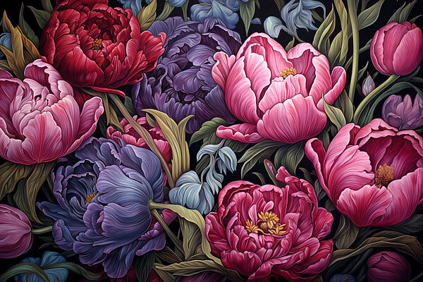 Levendige bloemen in opvallende kleuren Levendige bloemen in opvallende kleuren