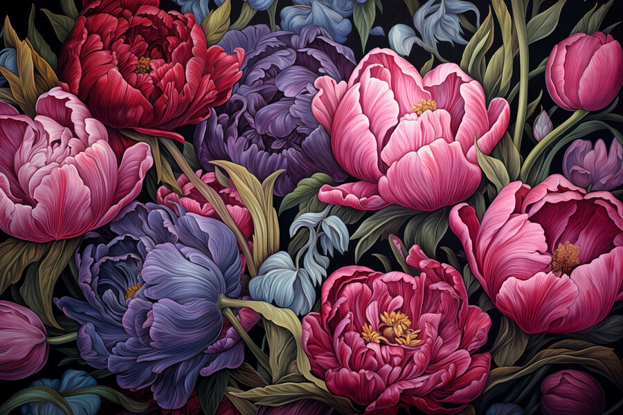 Levendige bloemen in opvallende kleuren