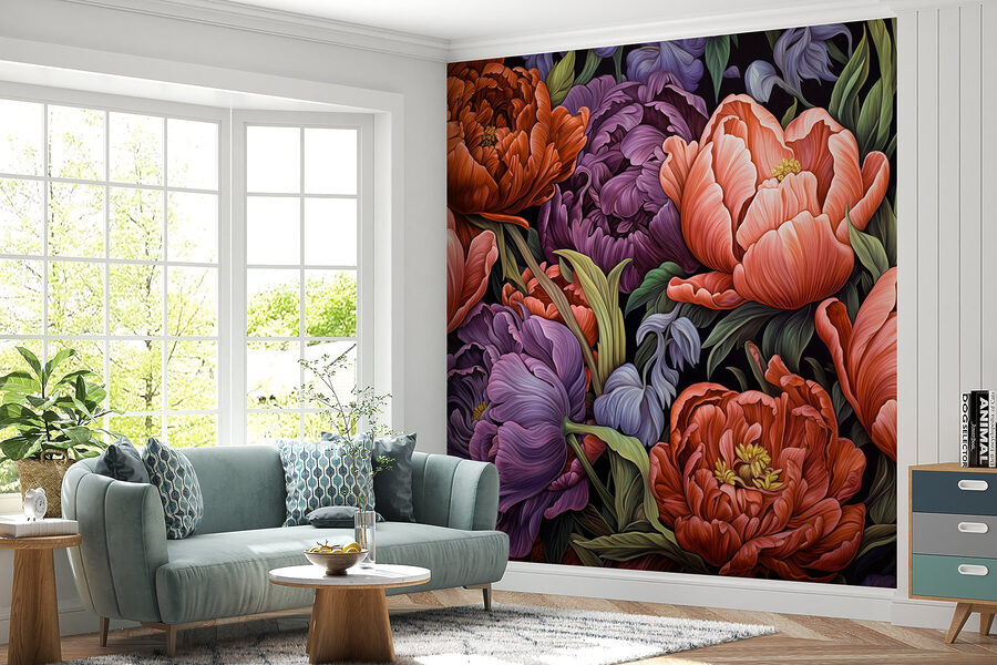 Levendige bloemen in rijke kleuren