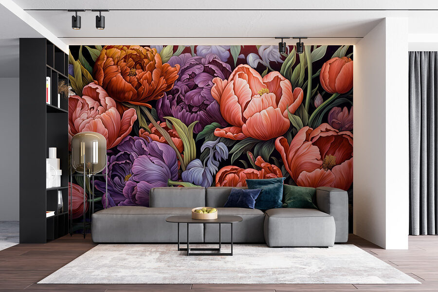 Levendige bloemen in rijke kleuren