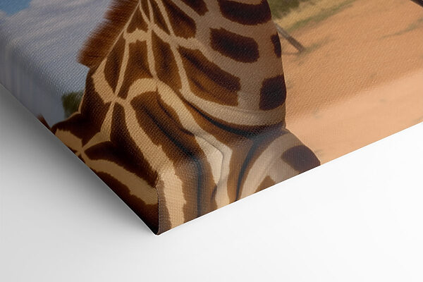 Two giraffes standing in a field