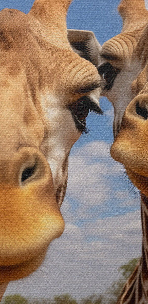 Two giraffes standing in a field