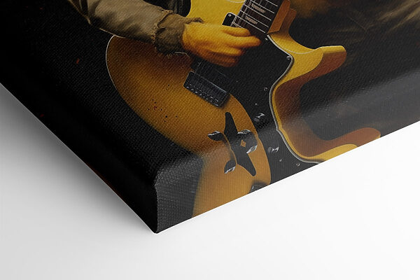 Persoon in een kippenpak die gitaar speelt Persoon in een kippenpak die gitaar speelt