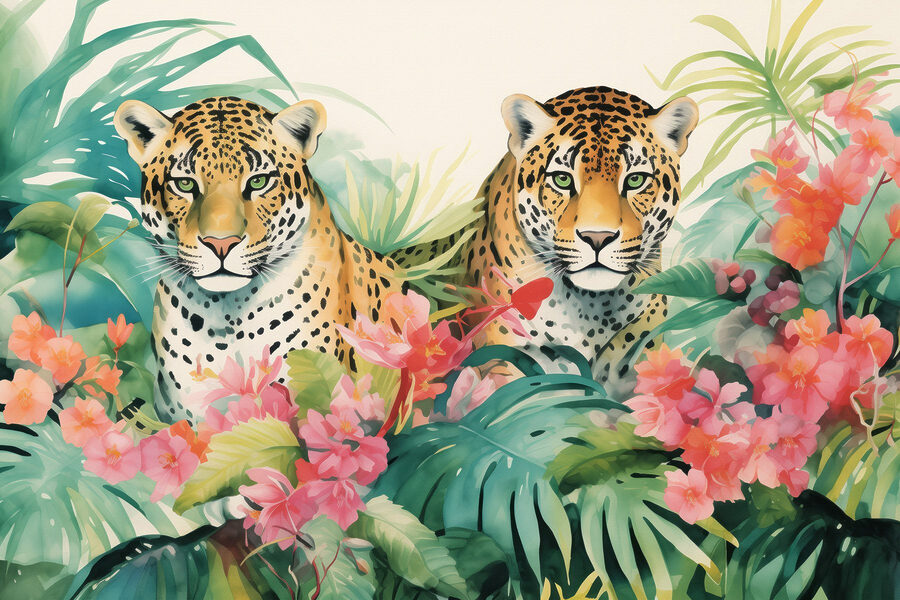 Paar jachtluipaarden in de jungle