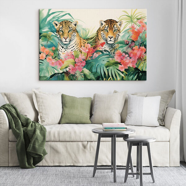Paar jachtluipaarden in de jungle Paar jachtluipaarden in de jungle