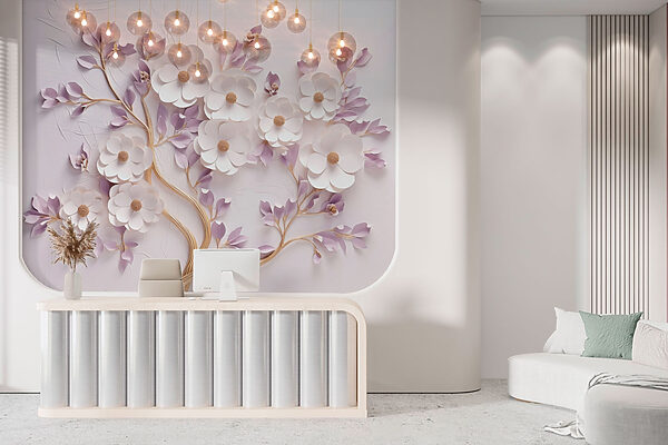 Boom met bloemen en bladeren Boom met bloemen en bladeren