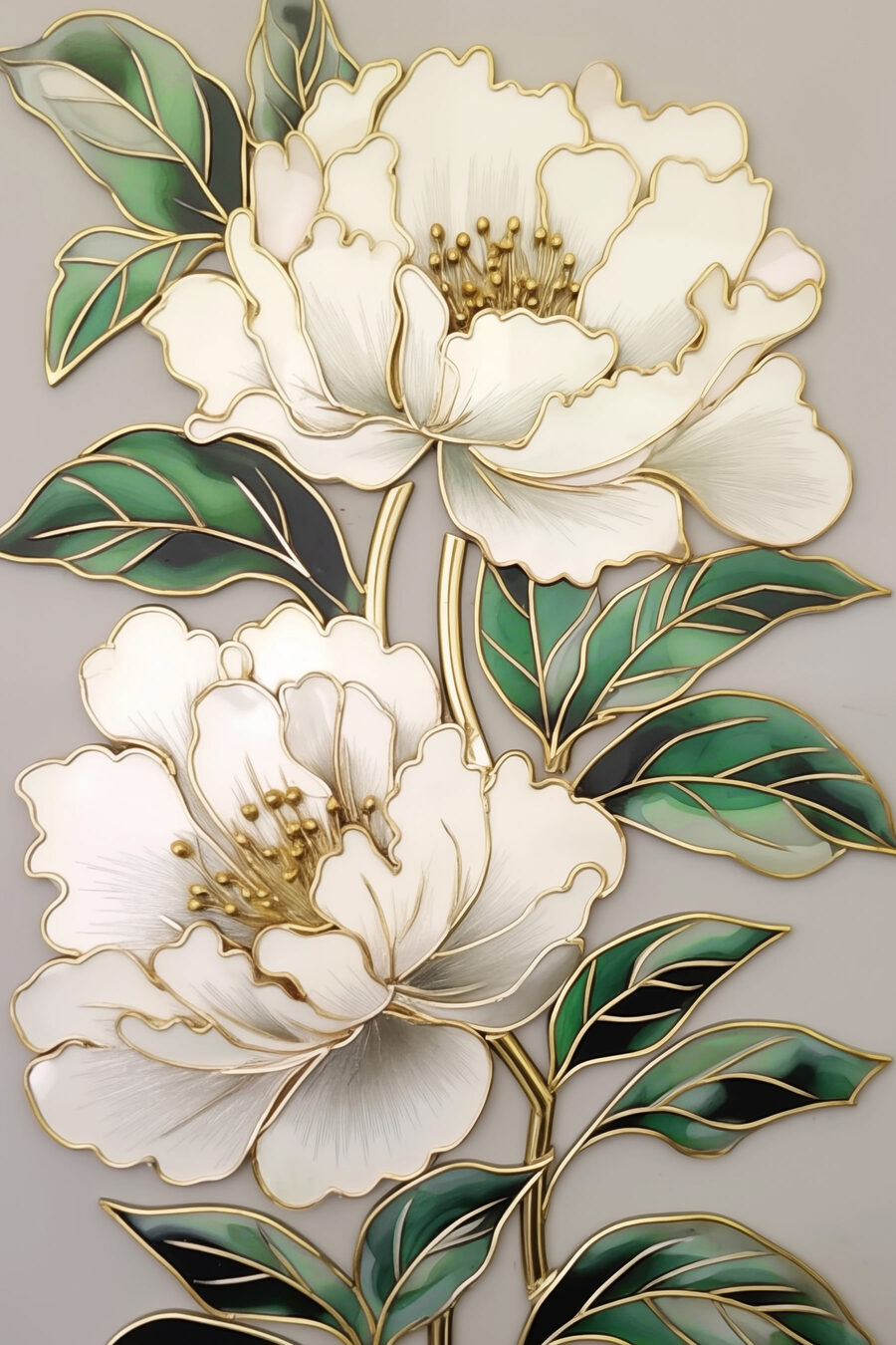 Elegante bloemen omlijst door weelderige bladeren