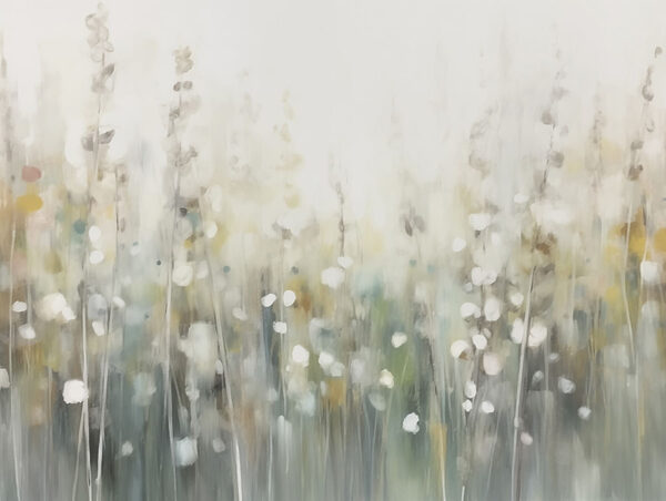Schilderij van bloemen in een veld Schilderij van bloemen in een veld