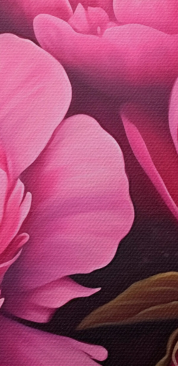 Schilderij van roze bloemen s43004pzvl 600x1231 - Schilderij van roze bloemen