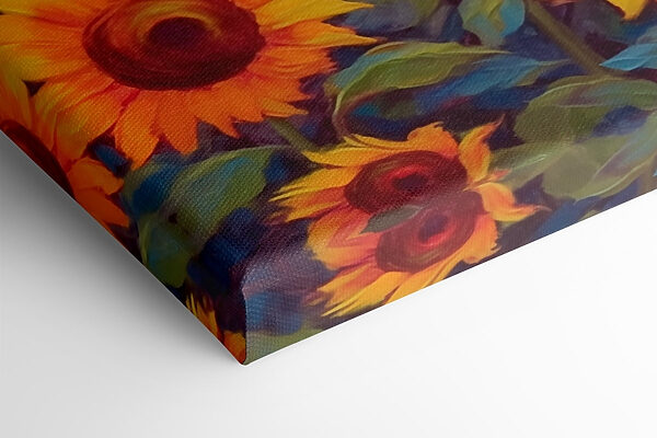 Schilderij van zonnebloemen in een veld Schilderij van zonnebloemen in een veld