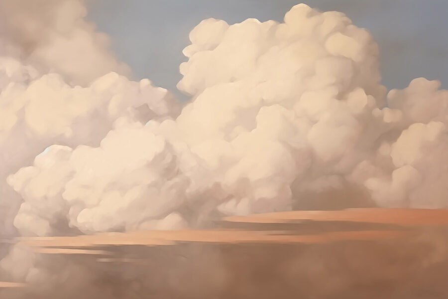 Grote witte wolk in de lucht