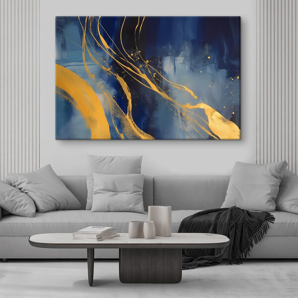 Blauw en geel schilderij Blauw en geel schilderij