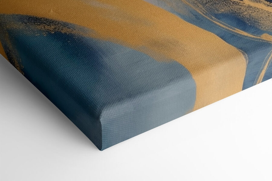 Blauw en geel schilderij
