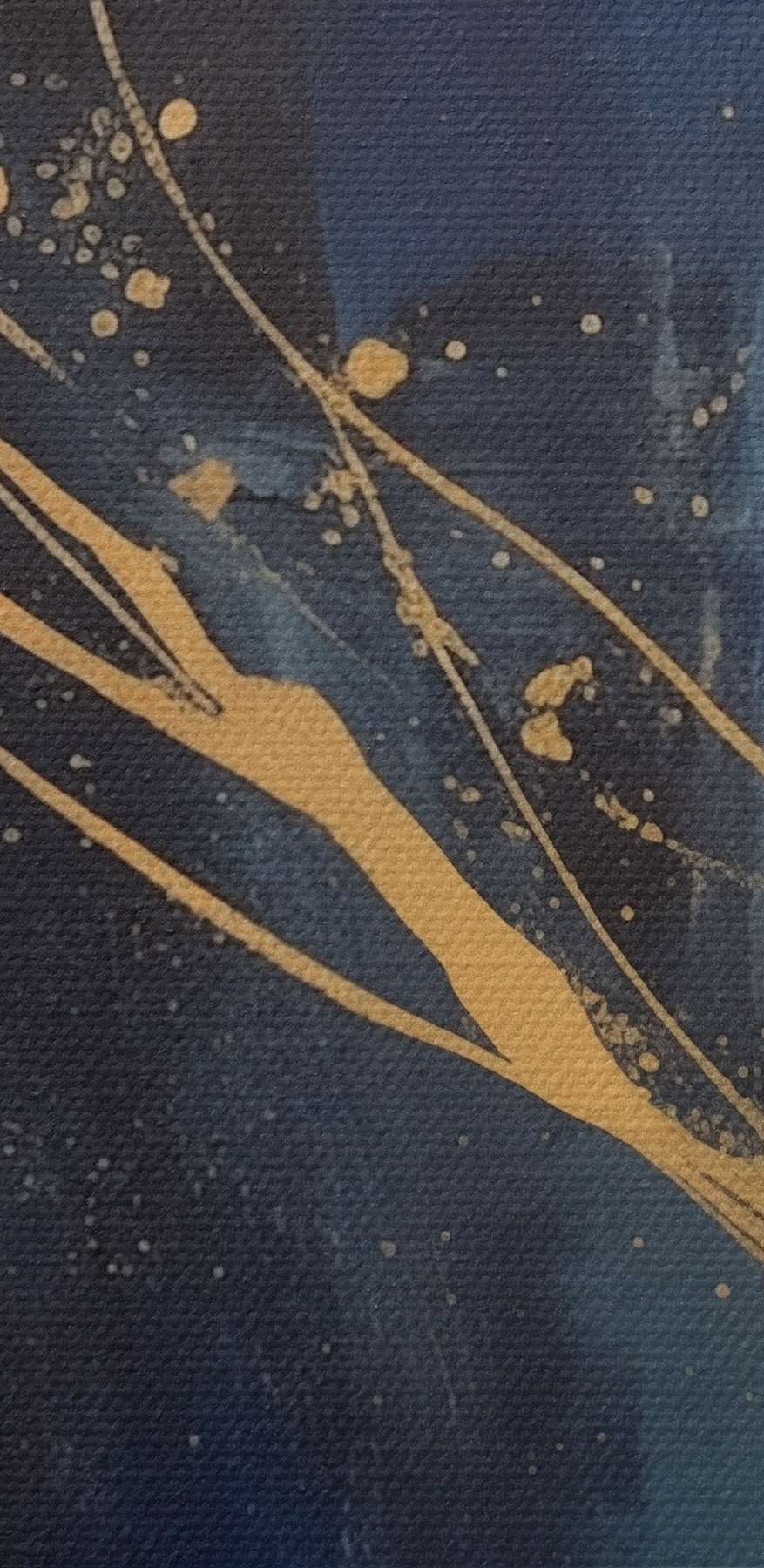 Blauw en geel schilderij