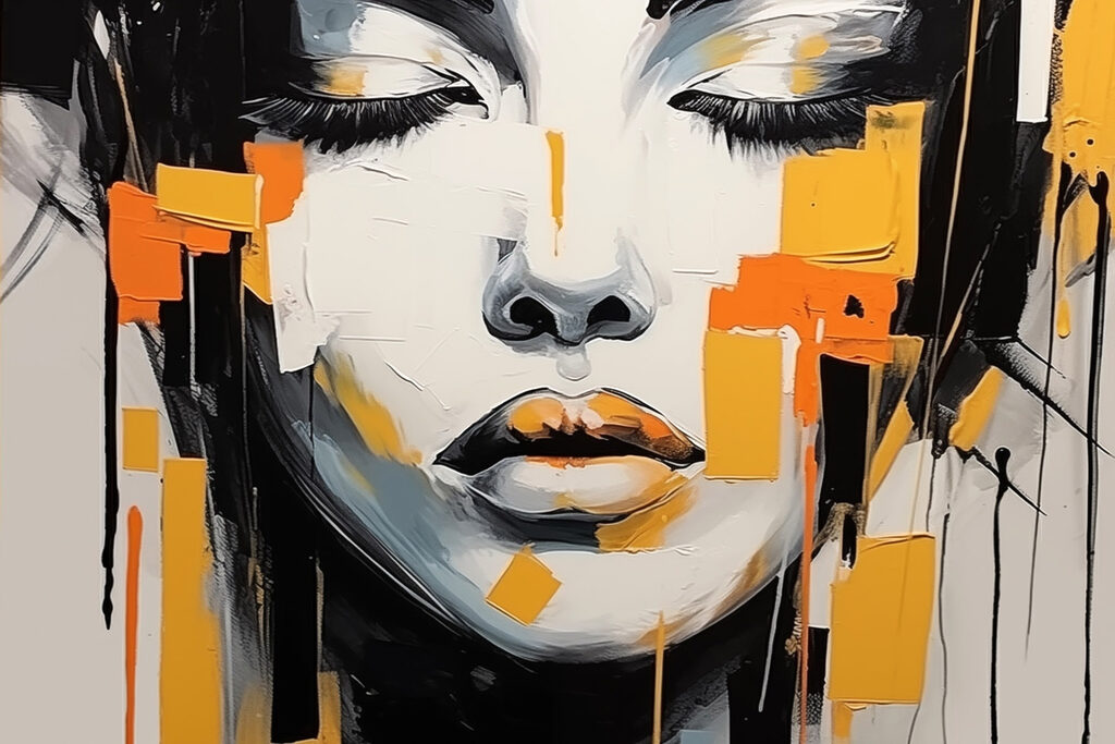 Painting of a woman's face