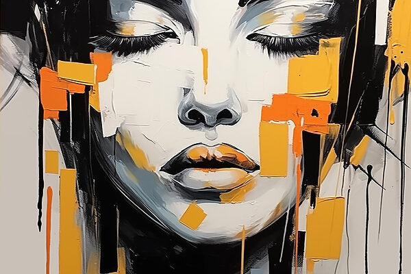Schilderij van een vrouw’s gezicht Schilderij van een vrouw’s gezicht