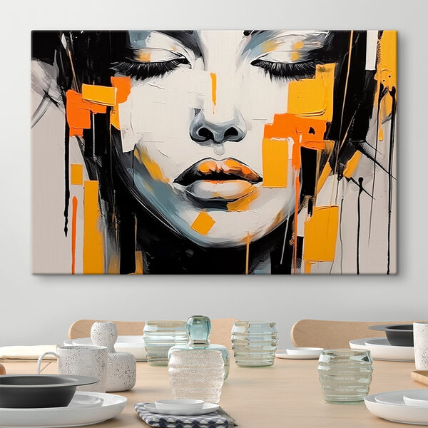 Schilderij van een vrouw’s gezicht Schilderij van een vrouw’s gezicht
