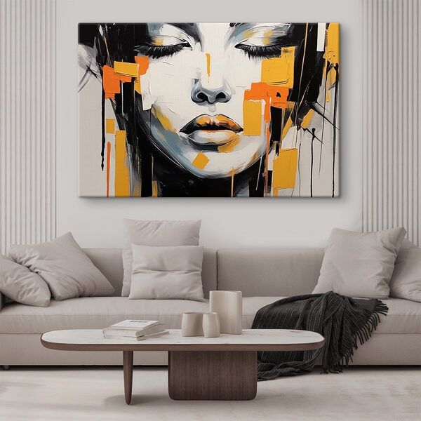 Schilderij van een vrouw’s gezicht Schilderij van een vrouw’s gezicht