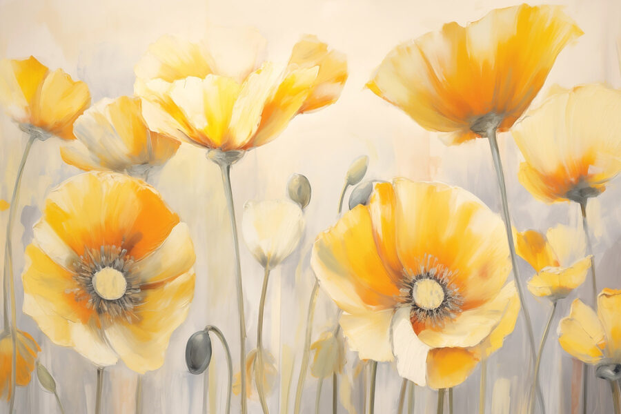 Schilderij van gele bloemen