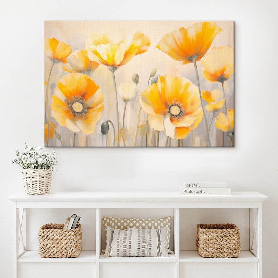Schilderij van gele bloemen