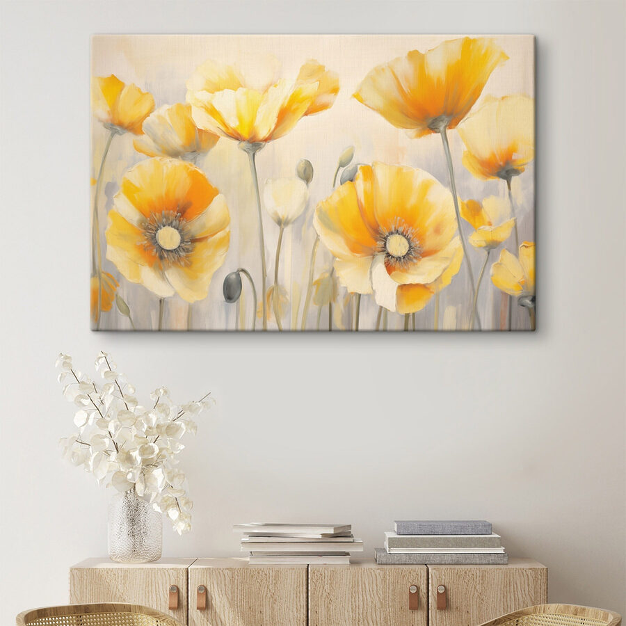 Schilderij van gele bloemen