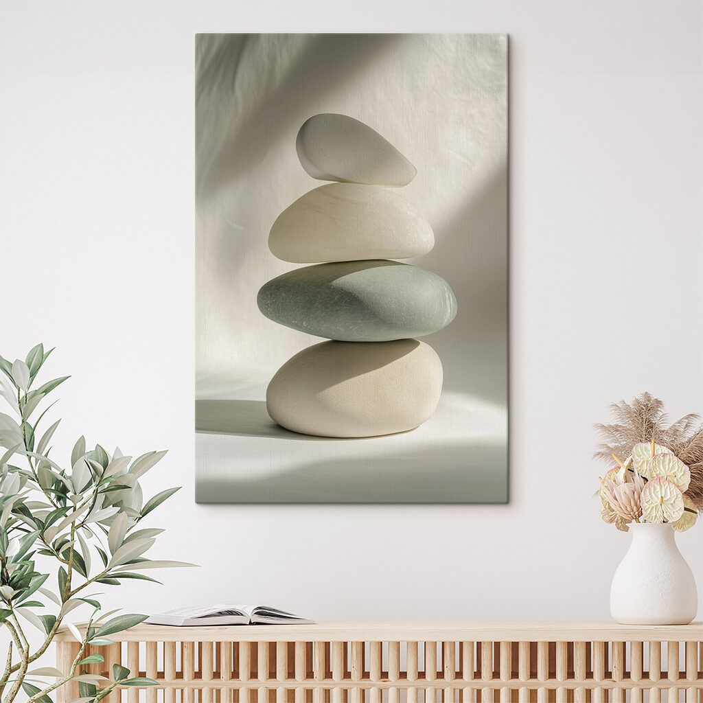 Stack of rocks on a white surface Stack of rocks on a white surface