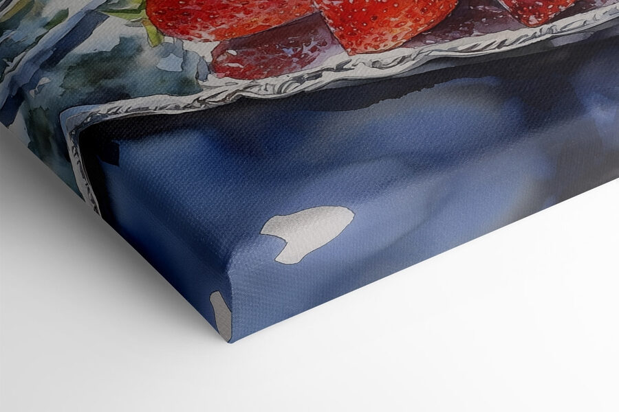 Twee glazen champagne en aardbeien op een dienblad