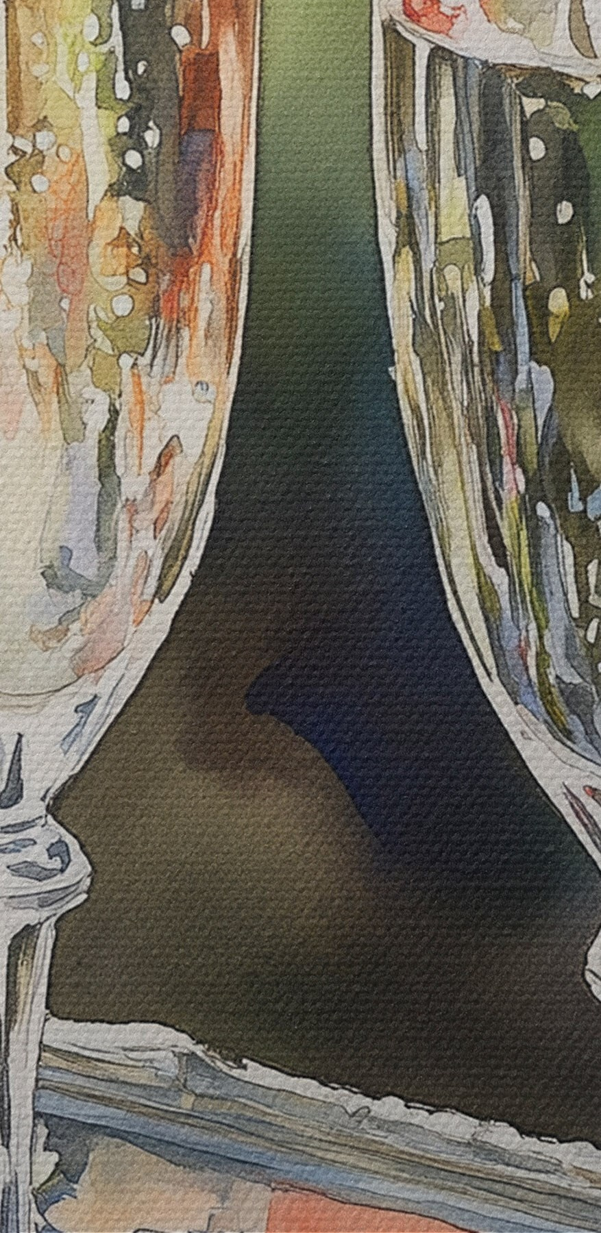 Twee glazen champagne en aardbeien op een dienblad