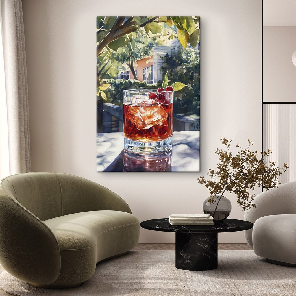 Glass of ice and cherries