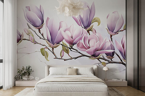 Tak met paarse bloemen Tak met paarse bloemen