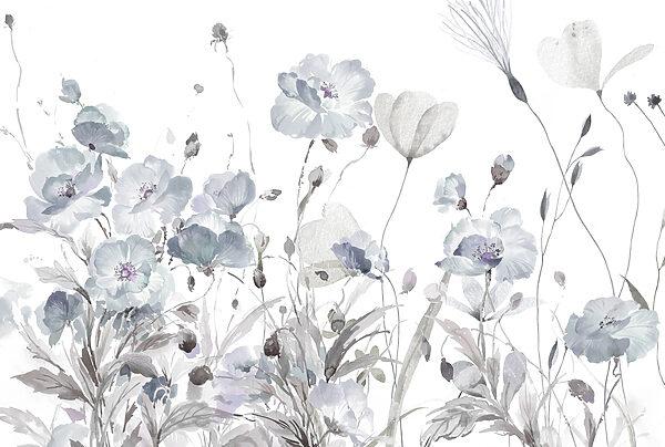 Schilderij van bloemen op een witte achtergrond Schilderij van bloemen op een witte achtergrond