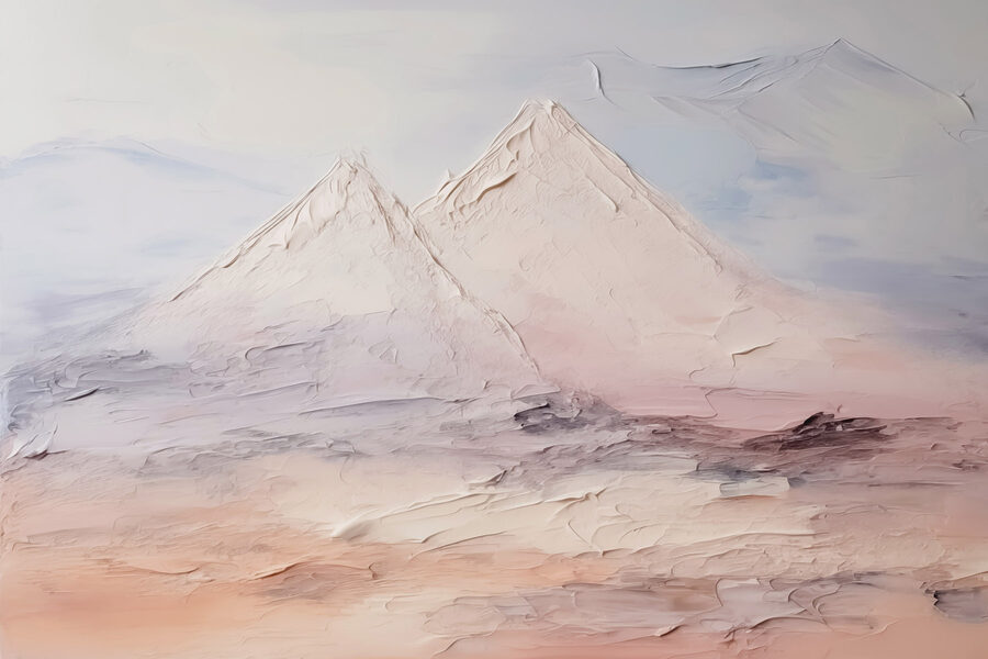 Schilderij van een bergketen