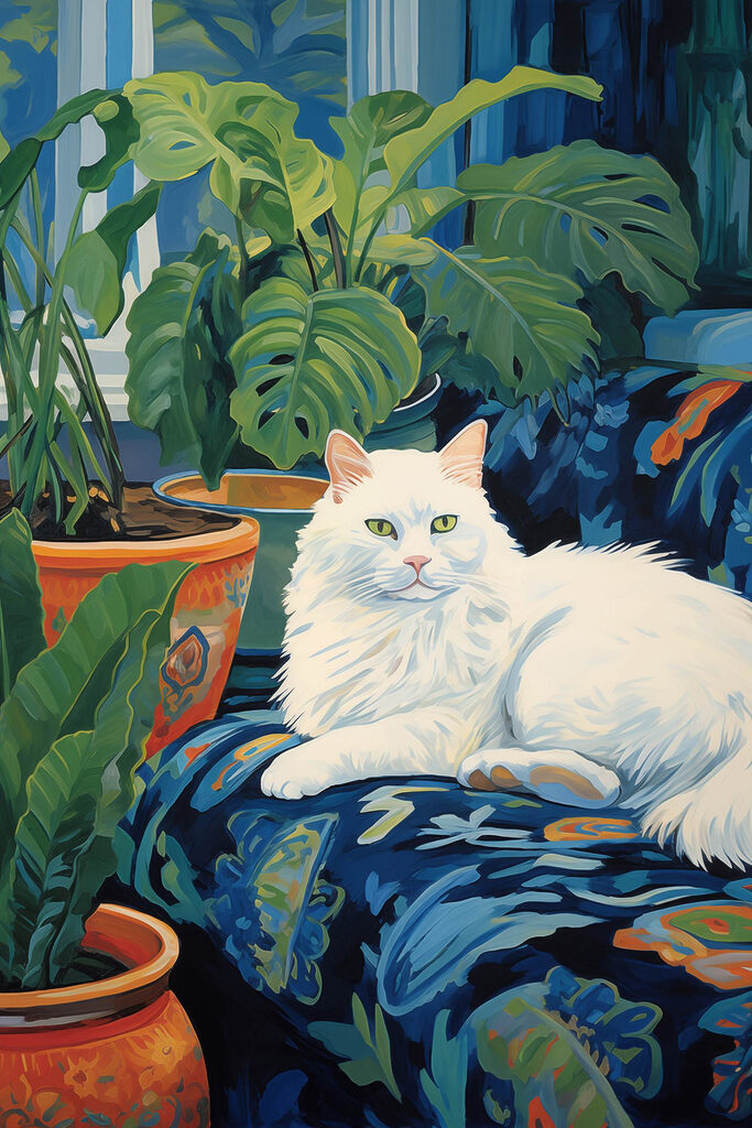 Cat lying on a couch