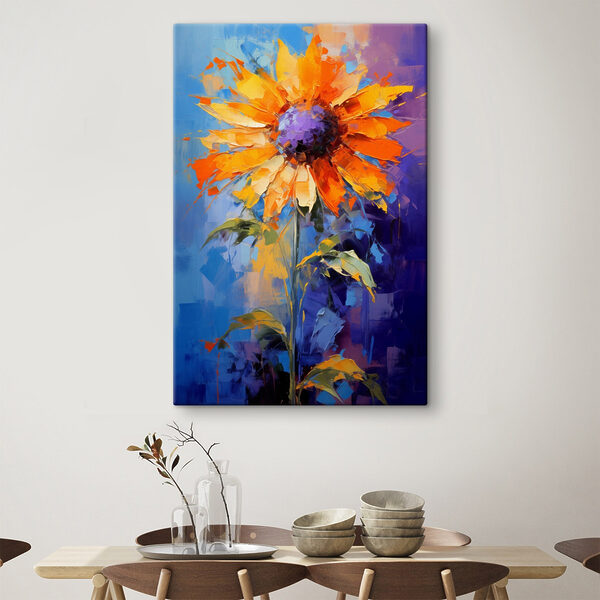 Schilderij van een zonnebloem Schilderij van een zonnebloem