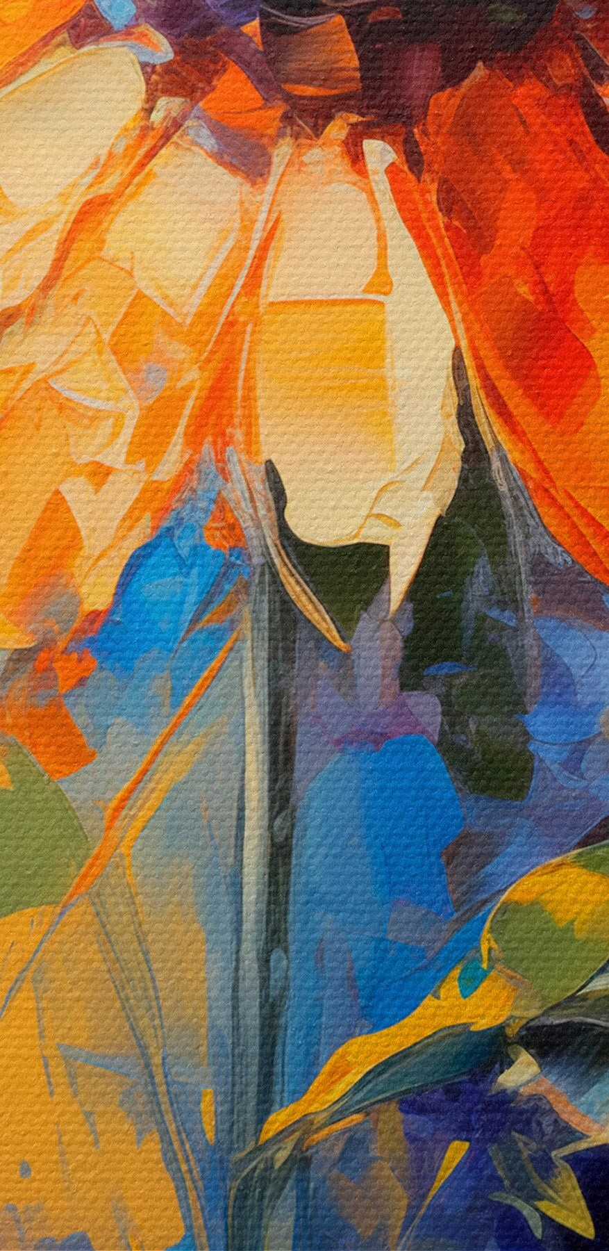 Schilderij van een zonnebloem Schilderij van een zonnebloem