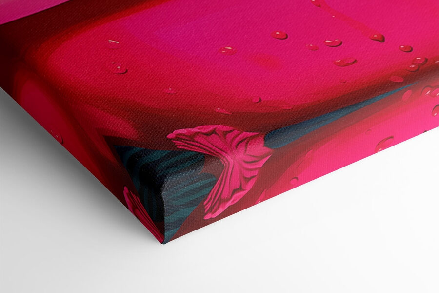 Cheetah in een roze bad met planten