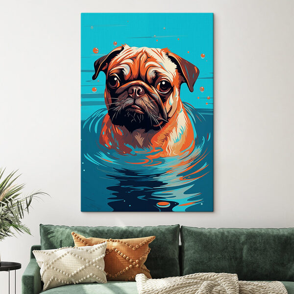 Hond in water met bubbels Hond in water met bubbels