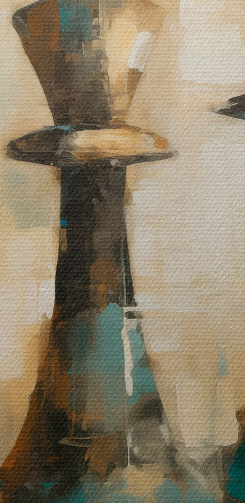 Painting of chess pieces Painting of chess pieces