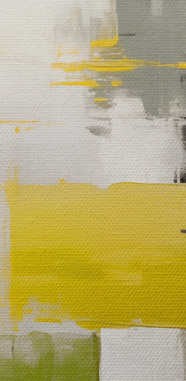Schilderij van een grijze en gele kunst Schilderij van een grijze en gele kunst