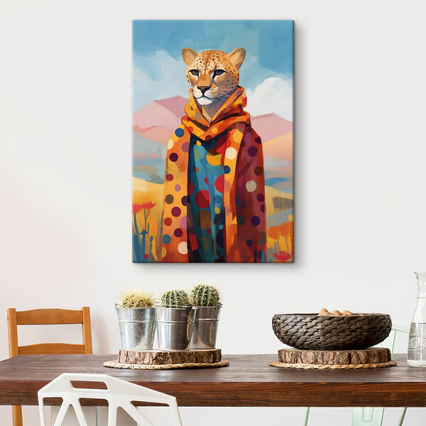 Cheetah met sjaal Cheetah met sjaal