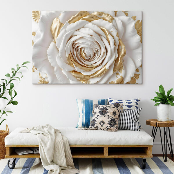 Exquisite floral artistry in white and gold